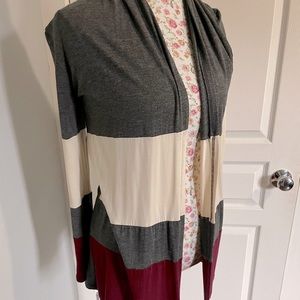 Vanilla Bay Open Color Block Cardigan